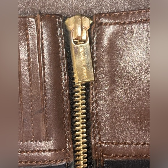 Michael Kors Black Brown Leather Fulton Harness Boots 7M - Picture 6 of 13